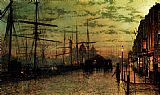 John Atkinson Grimshaw Canvas Paintings - Humber Docks Hull